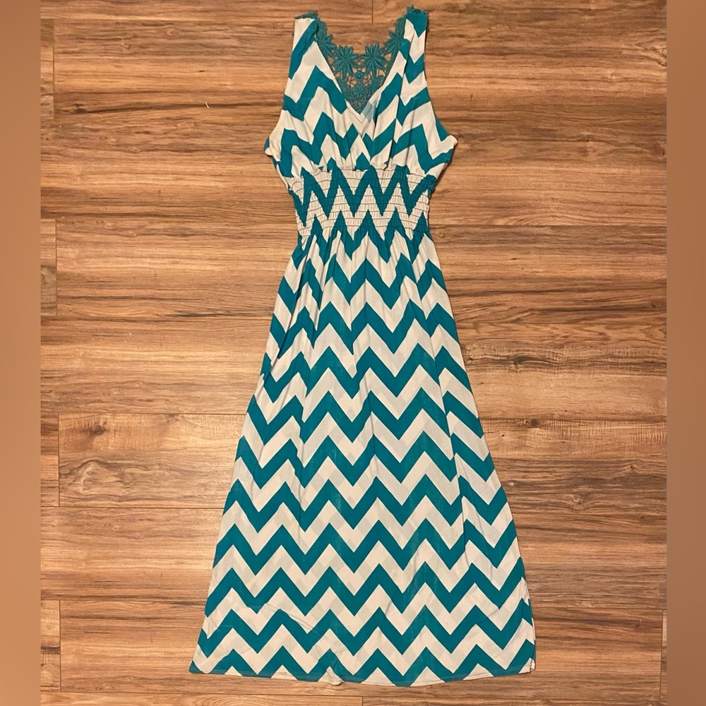 Teal chevron dress